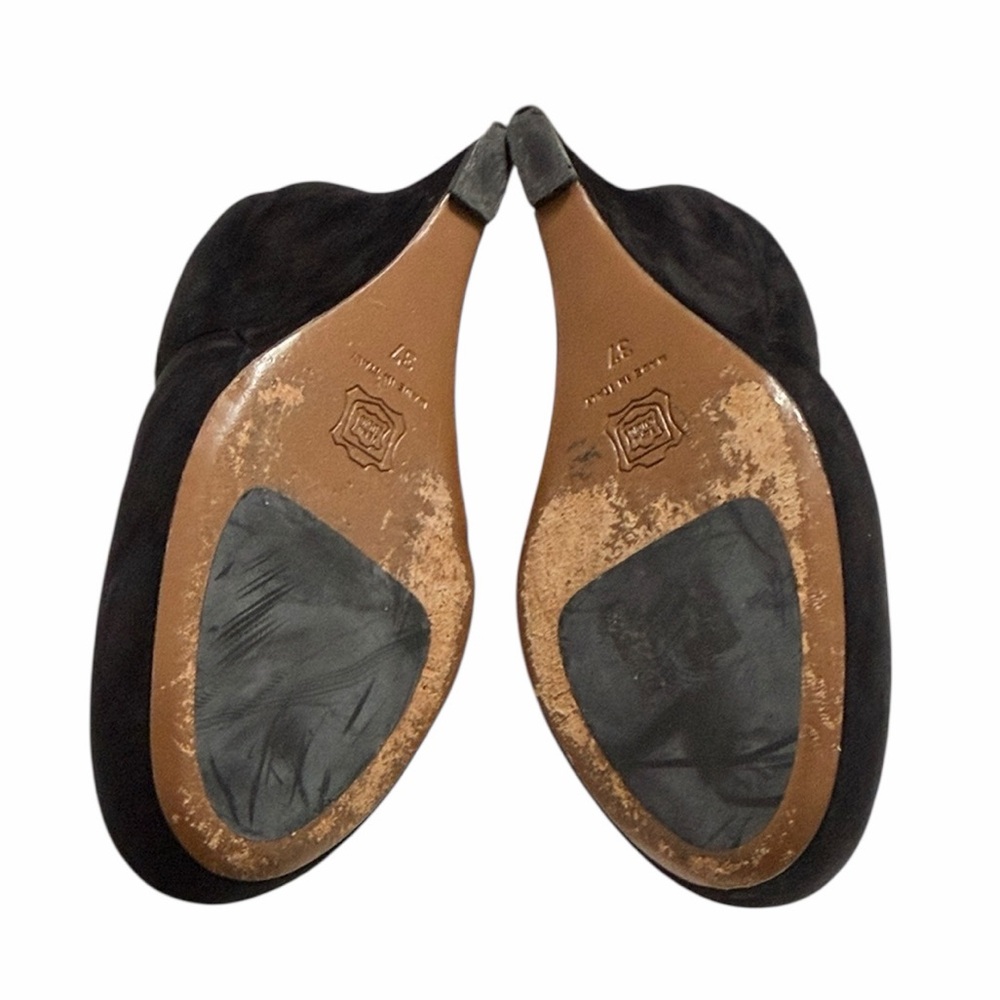 Marni Black Suede Mary Jane Wedge Heels Size 37 - Picture 8 of 10